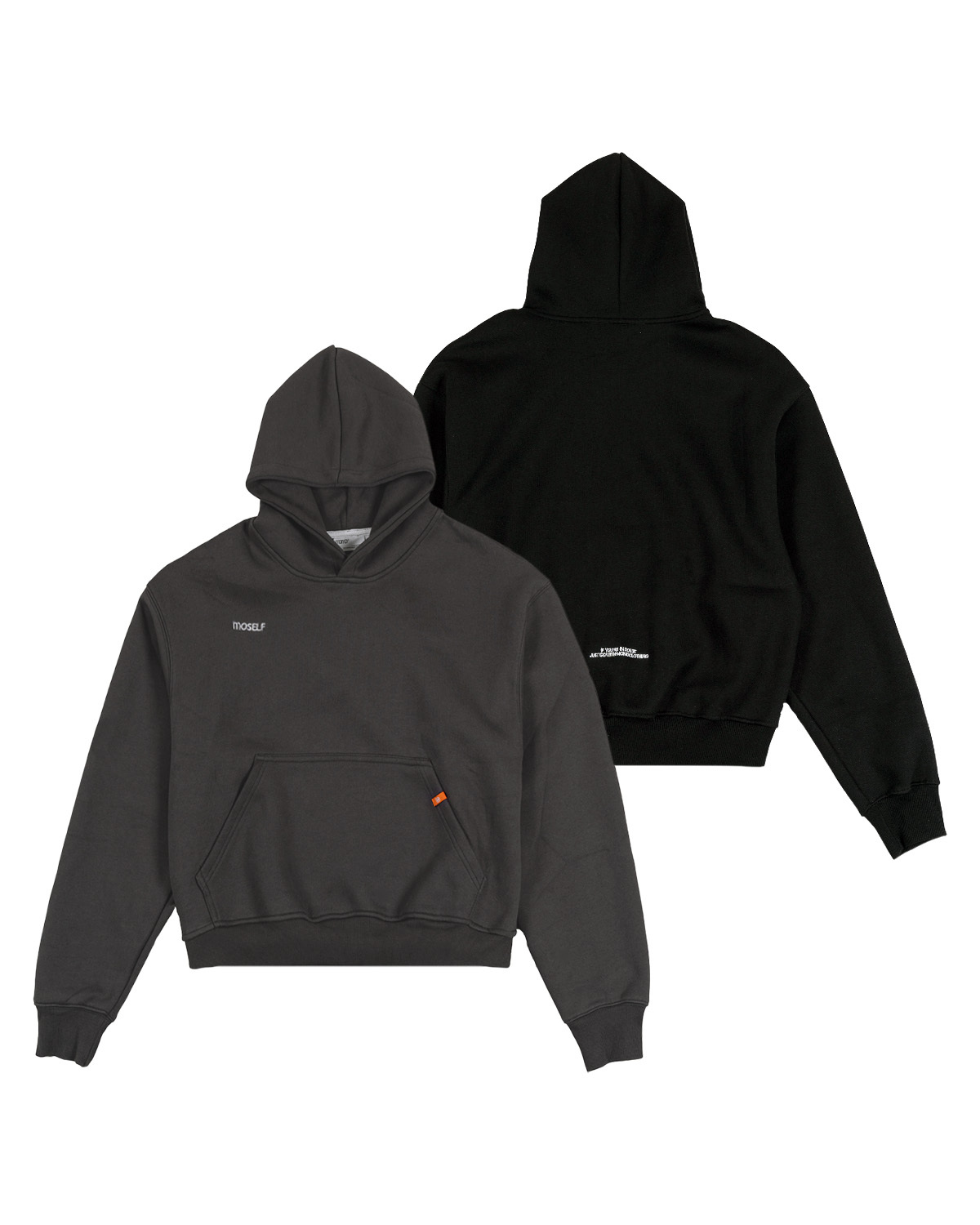 MOSELF Cropped Boxy Hoodie 短版刺繡帽Tee 2色