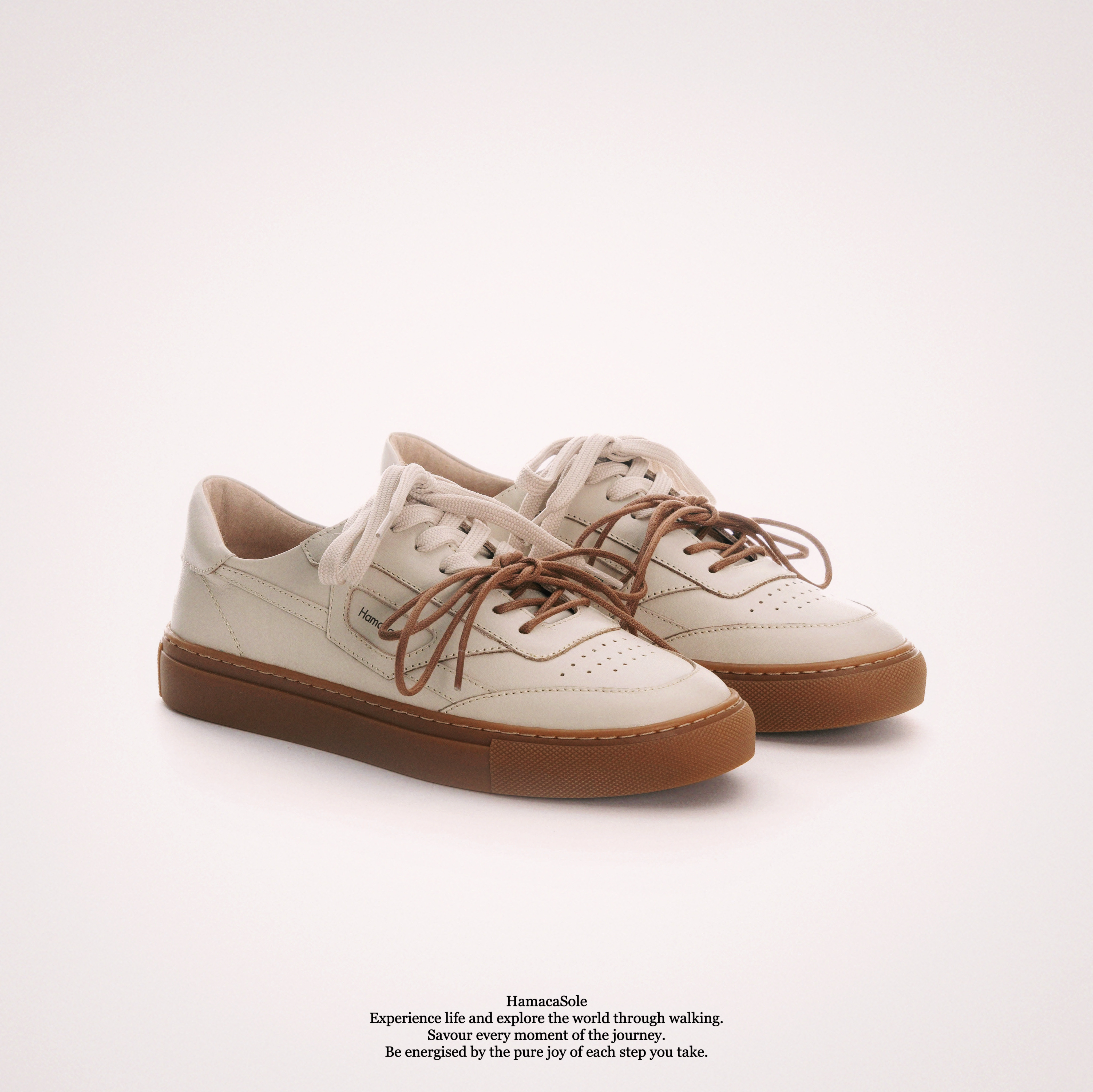 Aero真皮街頭休閒鞋 (米咖) 女款｜哈漫克【官網獨家】HamacaSole