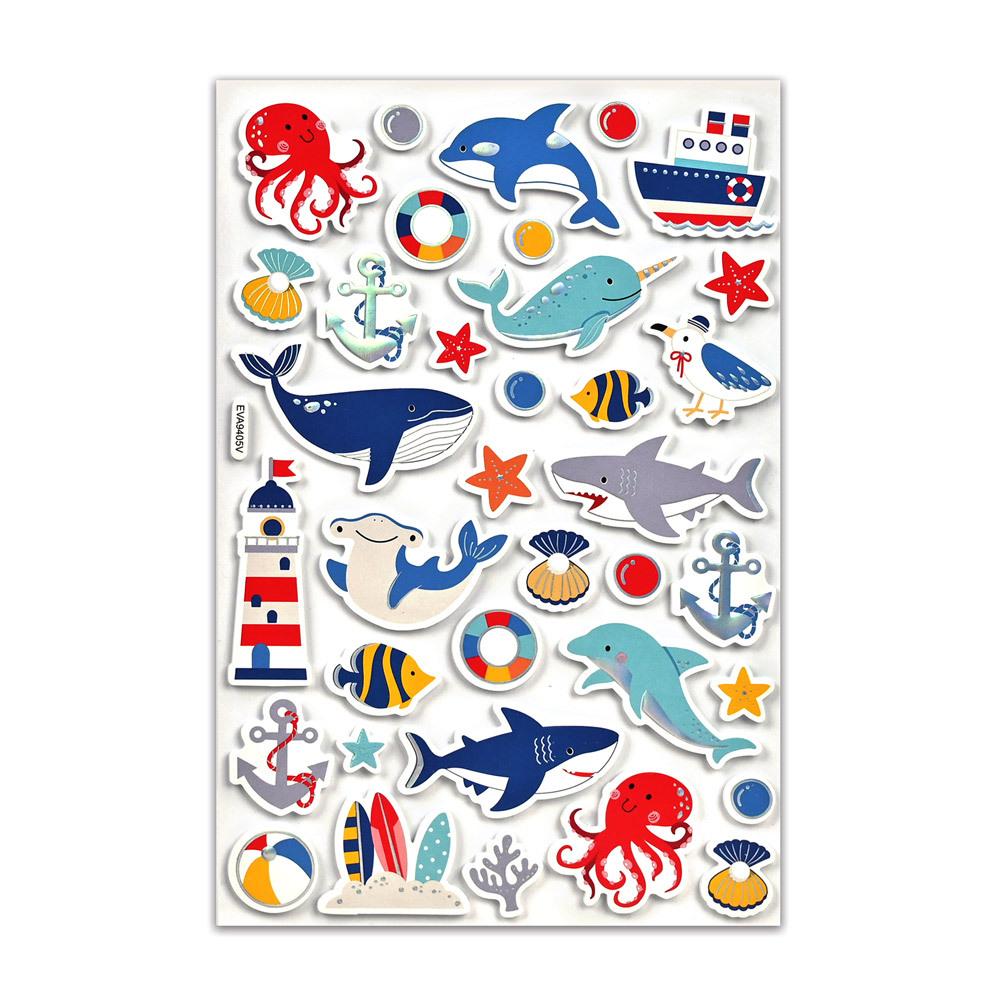 《 風車出版 》 立體造型裝飾趣味貼紙-海底生物