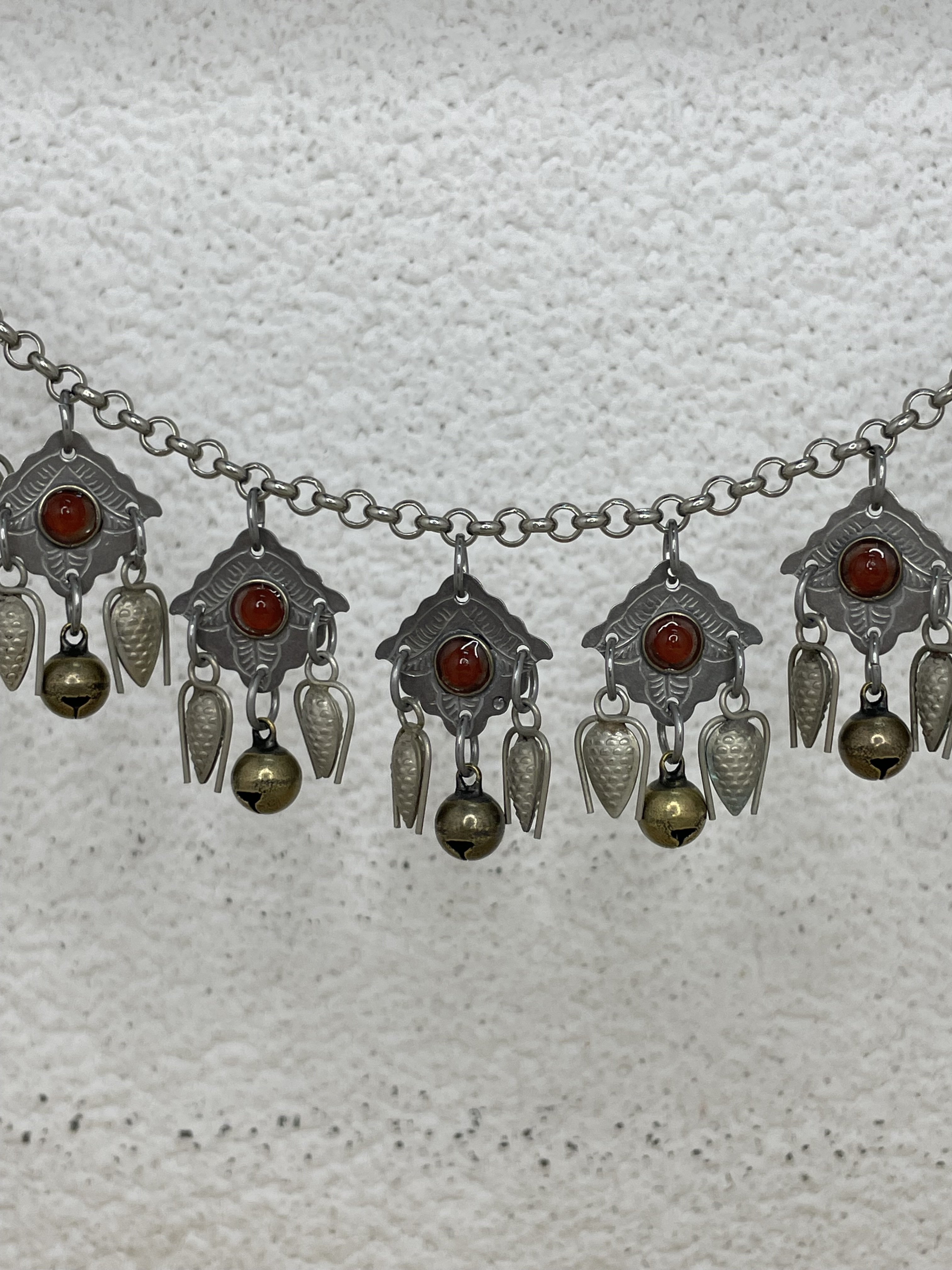 F1(短)-紅瑪瑙單層鈴鐺鏈條72cm