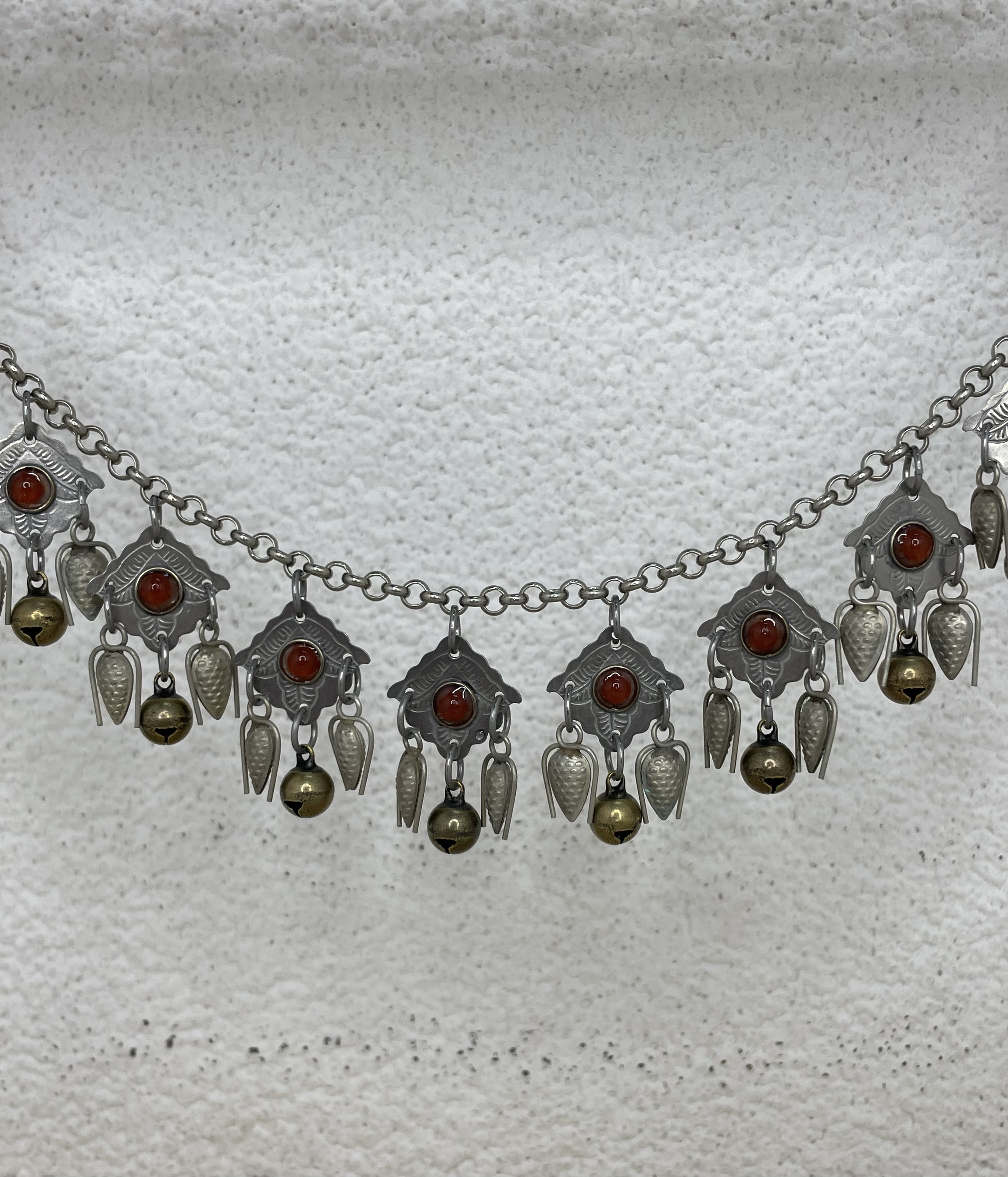 F1(短)-紅瑪瑙單層鈴鐺鏈條72cm