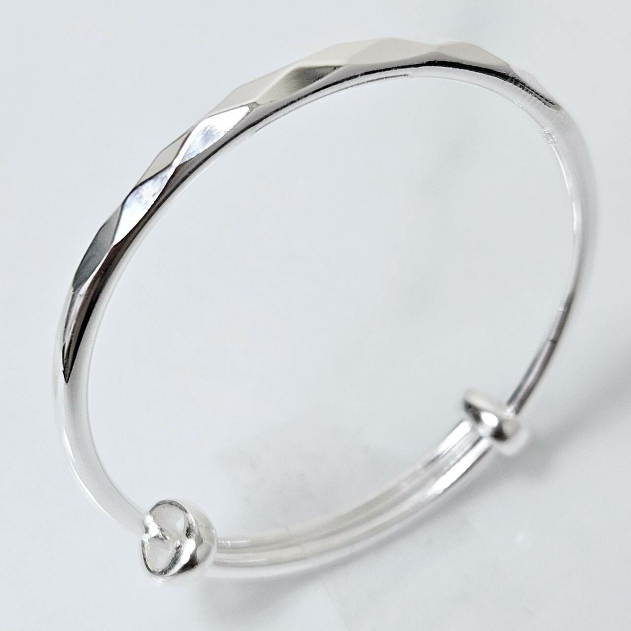 菱格紋男女童鐲（一對）