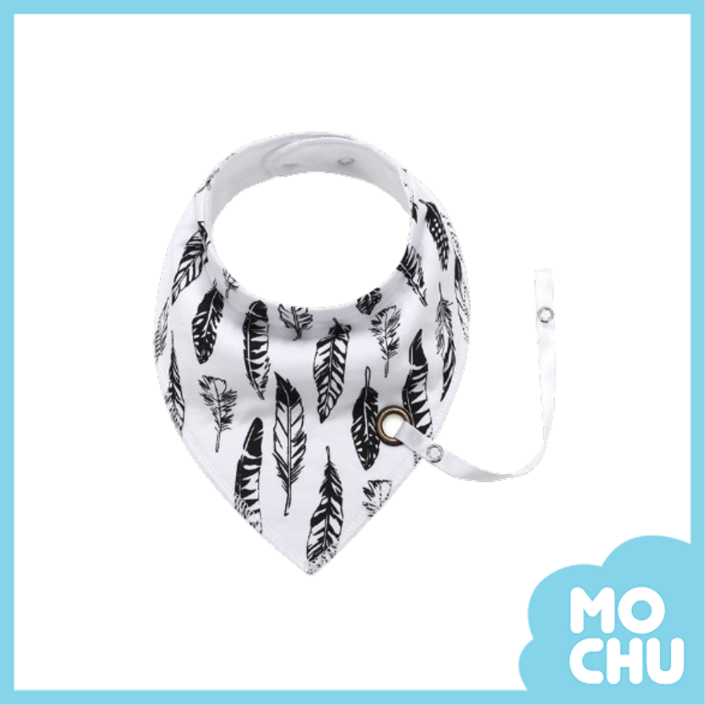 黑白羽毛奶嘴鏈口水巾