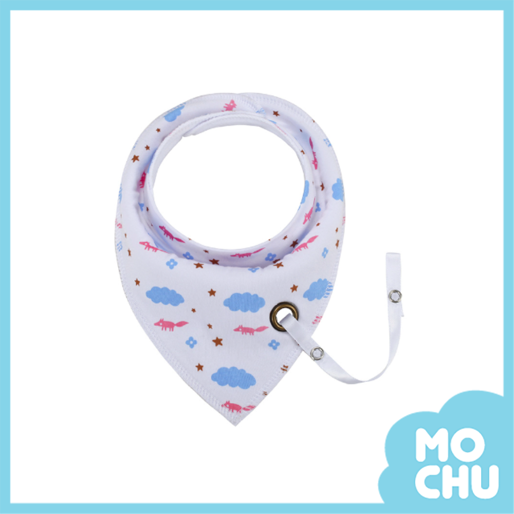 藍雲朵奶嘴鏈口水巾