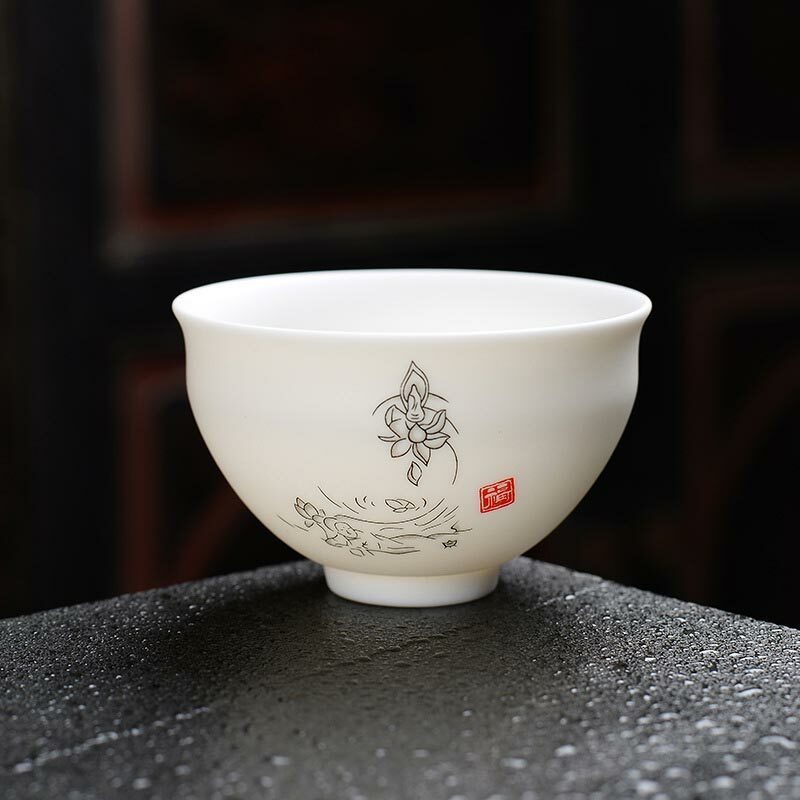 羊脂玉瓷品茗杯｜高山佛 & 觀音指點 雙款典藏｜極品玉瓷工藝、禮品首選