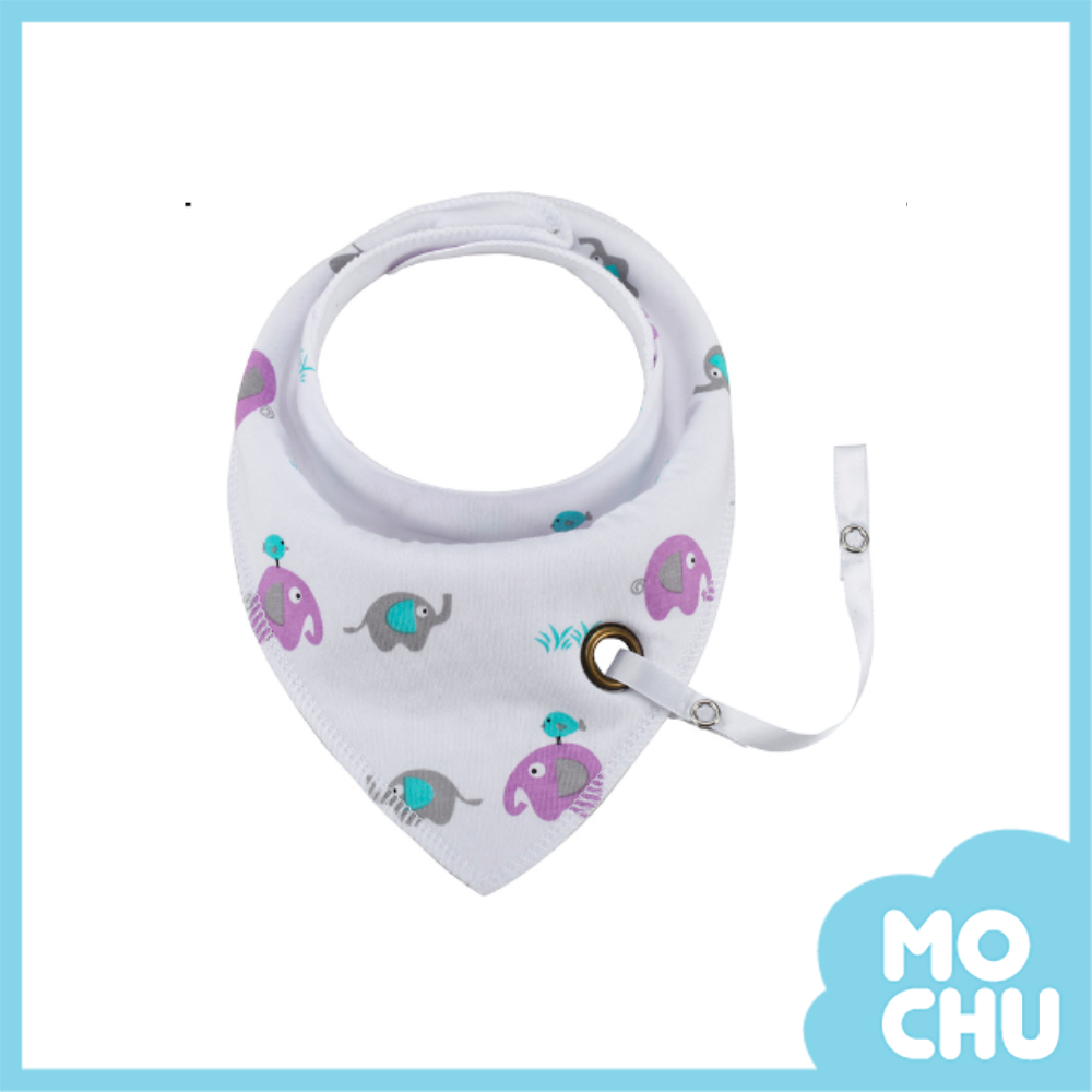 紫色小象奶嘴鏈口水巾