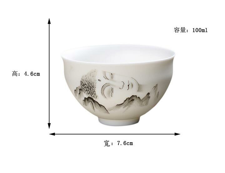 鹿港窯羊脂玉瓷品茗杯|高山佛 & 觀音指點 雙款典藏|極品玉瓷工藝、禮品首選