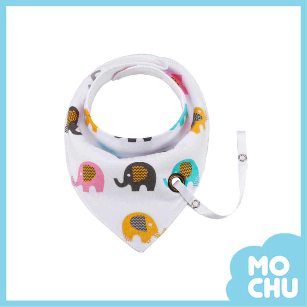 彩色大象奶嘴鏈口水巾