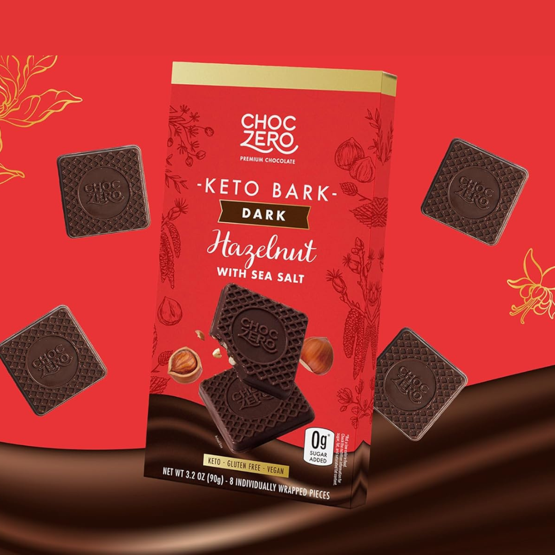 [盒裝] Choczero  無添加糖黑朱古力塊 - 榛子海鹽 90g