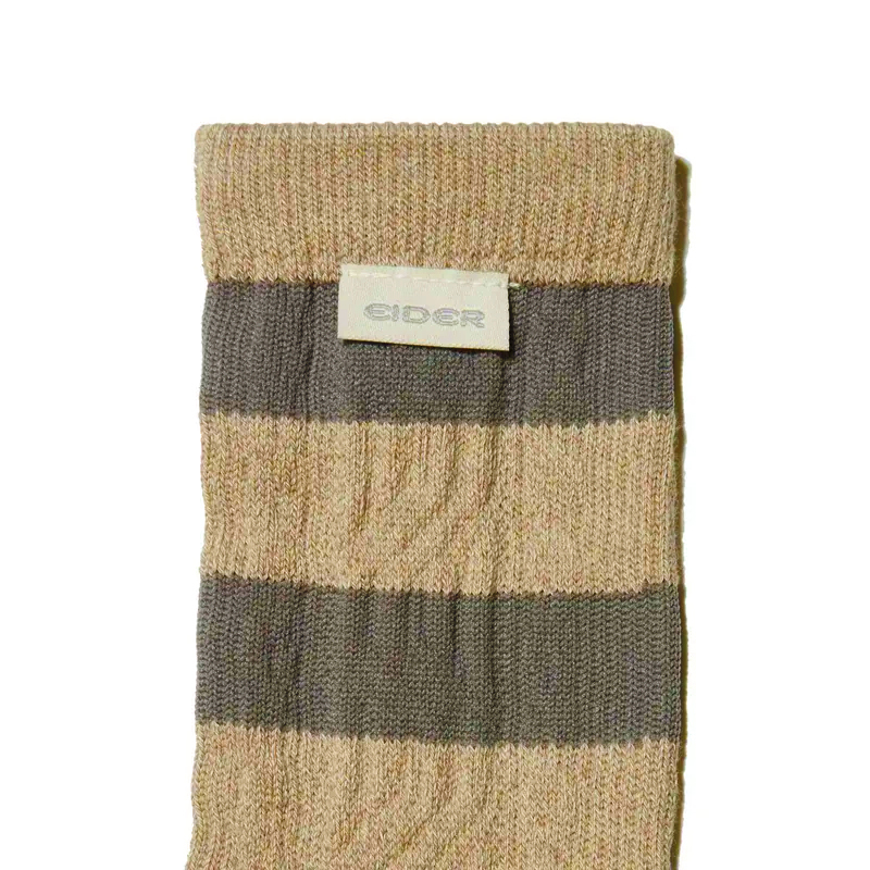 【EIDER】條紋排汗透氣中筒襪/24EDUU24S02-[迷霧灰、奶茶棕]