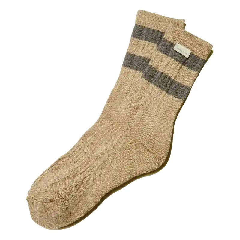 【EIDER】條紋排汗透氣中筒襪/24EDUU24S02-[迷霧灰、奶茶棕]