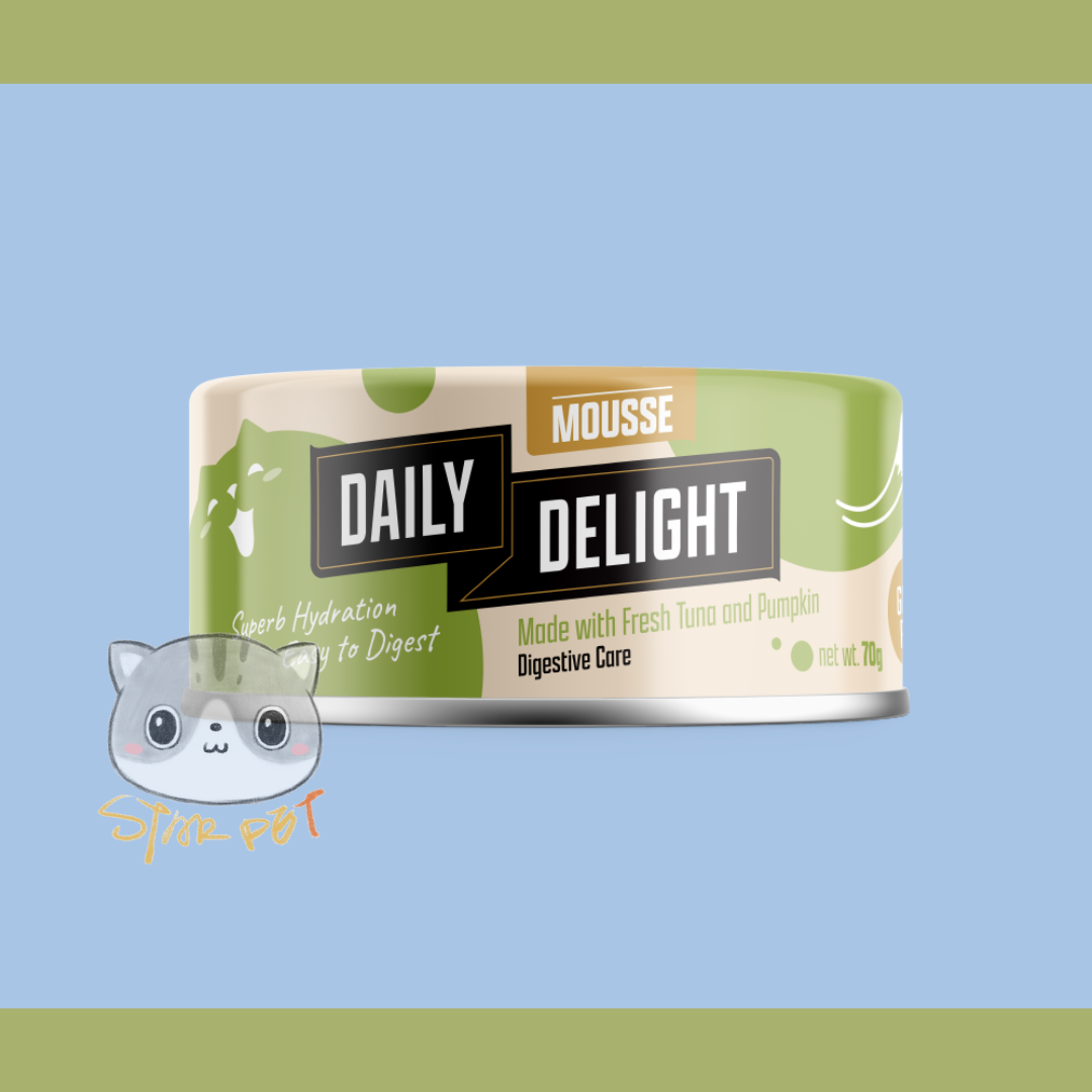 Daily Delight Mousse Tuna & Pumpkin canned cat food 70g