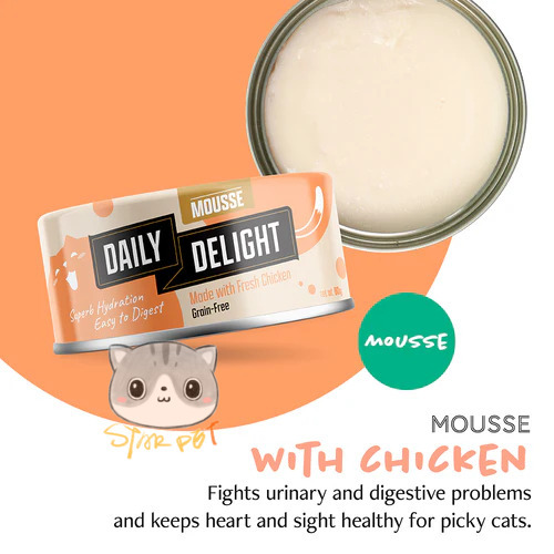 Daily Delight Mousse Chicken canned cat food 80g