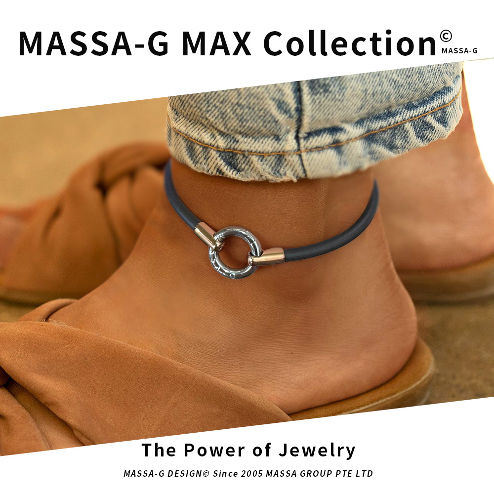 MASSA-G Glamour魅力經典4mm鍺鈦能量腳環-玫瑰金