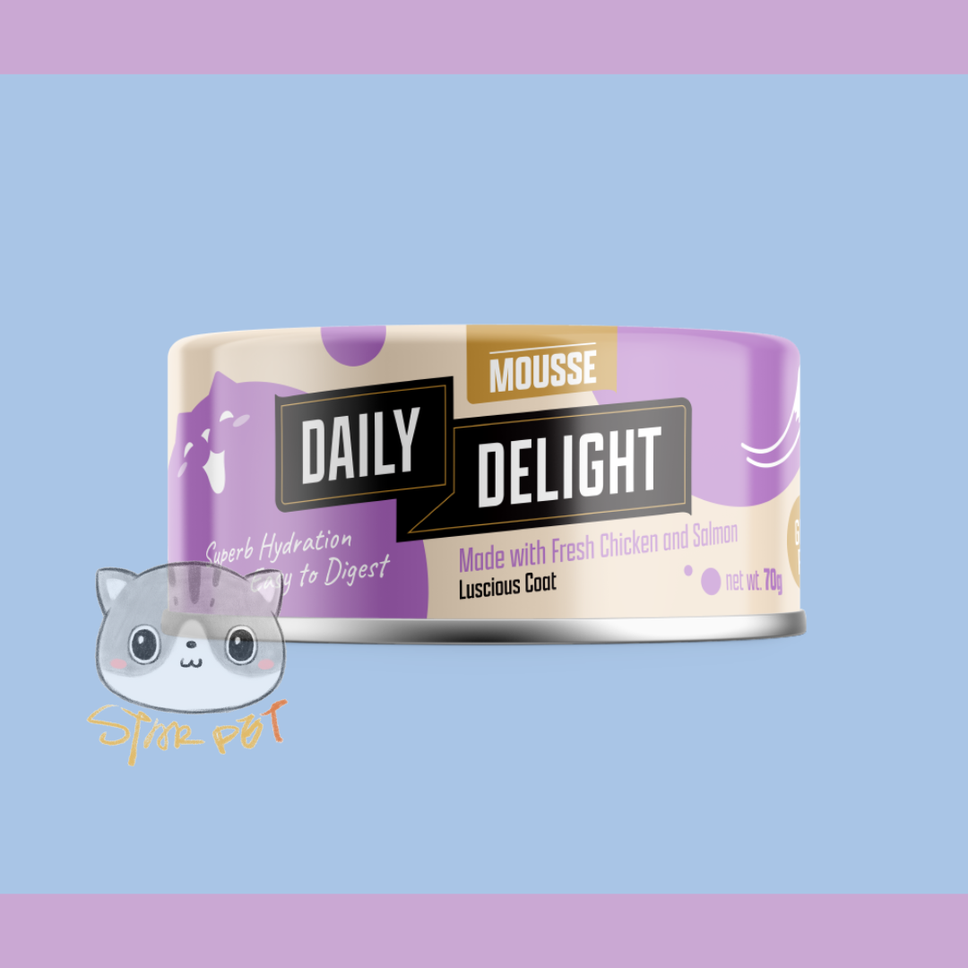 Daily Delight Mousse Chicken & Salmon canned cat food 70g