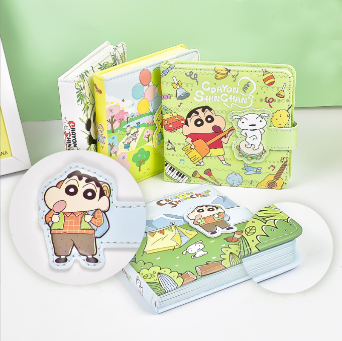 蠟筆小新 𝗖𝗿𝗮𝘆𝗼𝗻 𝗦𝗵𝗶𝗻𝗰𝗵𝗮𝗻｜磁扣本復古皮質筆記本 手帳本彩色內頁日記本