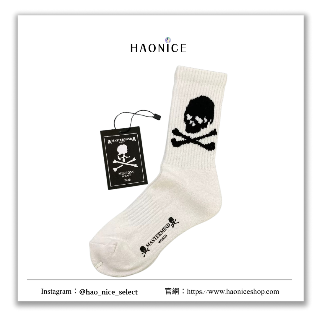 【HAO NICE 】日本🇯🇵潮流 Mastermind Japen  MMJ 經典雙色骷髏頭☠️中筒襪 街頭感🈵️🈵 穿搭必備爆款🔥