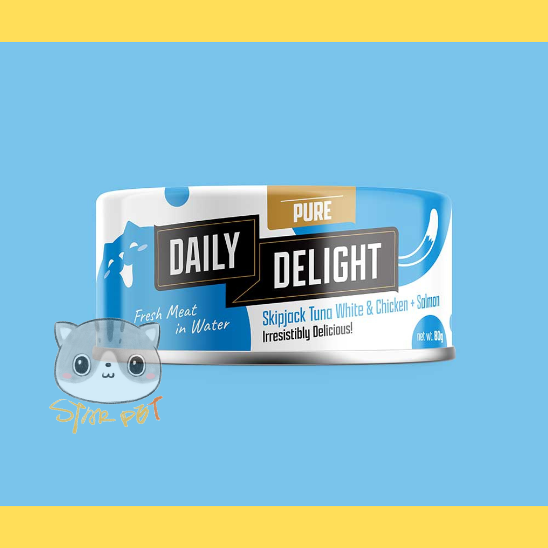 Daily Delight Pure Salmon+Skipjack Tuna+Chicken canned cat food 80g