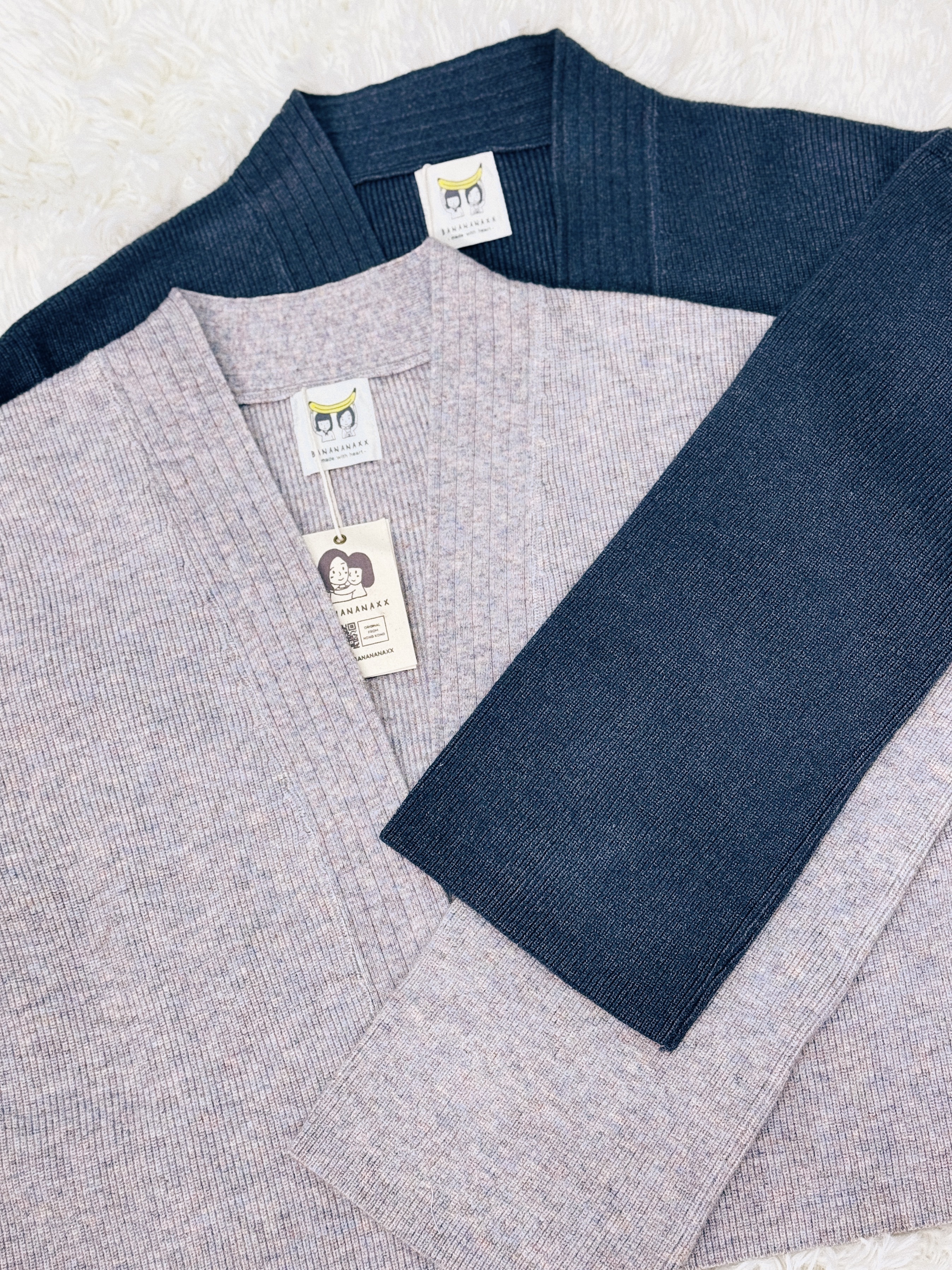 兩色 / 彩紗針織和風外套 / Mixed Color Knitted Kimono Jacket