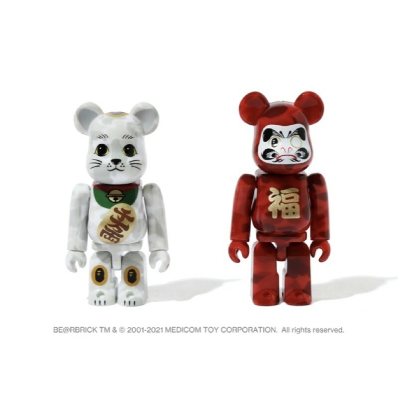BE@RBRICK BAPE 初代達摩招財貓 新年限定 100%