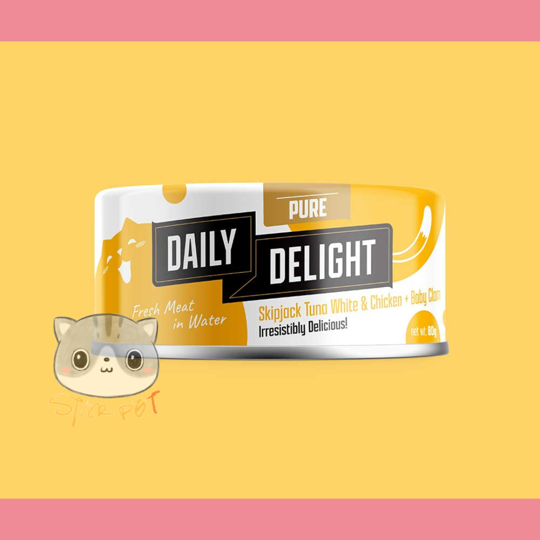 Daily Delight Pure Salmon+Skipjack Tuna+Chicken canned cat food 80g
