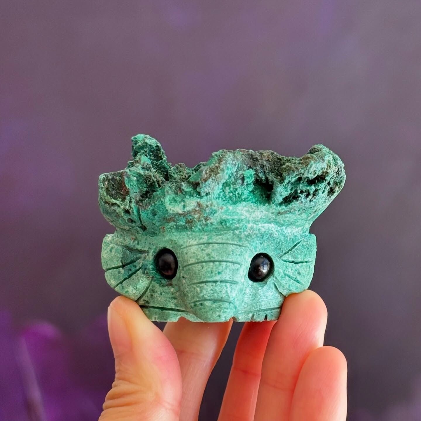 [原石] 孔雀石 大象擺件