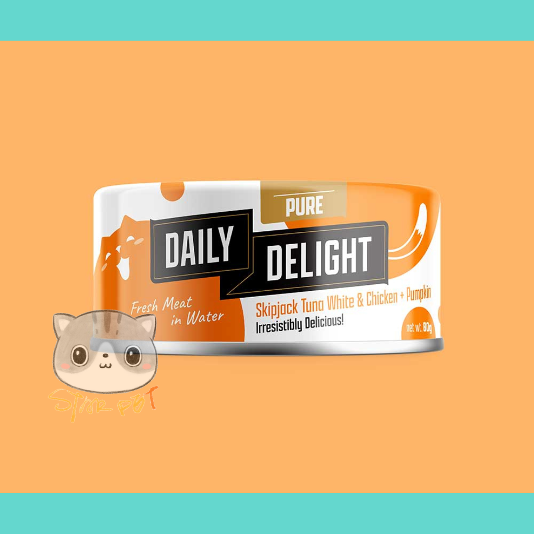 Daily Delight Pure Pumpkin+Skipjack Tuna+Chicken canned cat food 80g