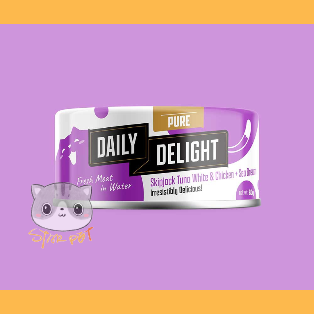 Daily Delight Pure Sea Bream+Skipjack Tuna+Chicken canned cat food 80g