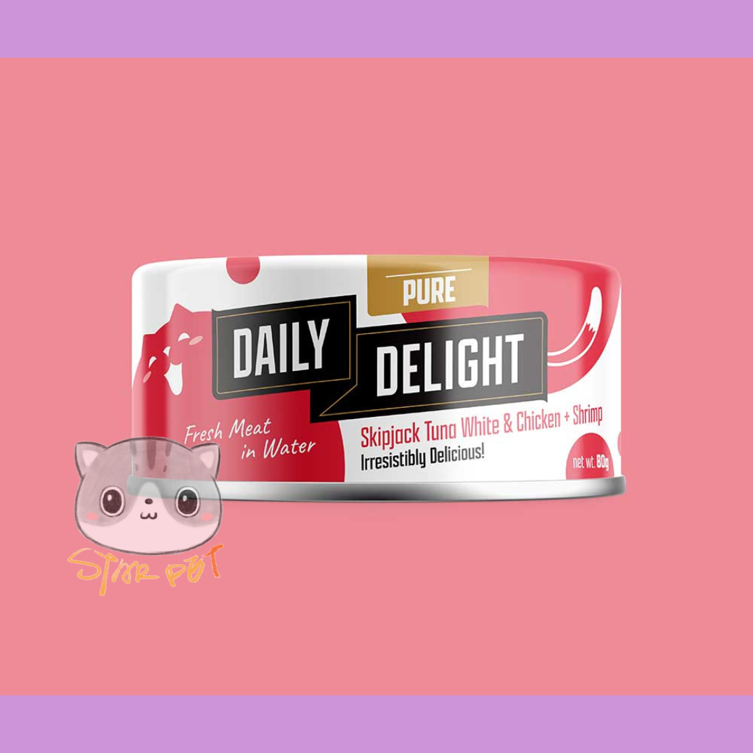 Daily Delight Pure Shrimp+Skipjack Tuna+Chicken canned cat food 80g