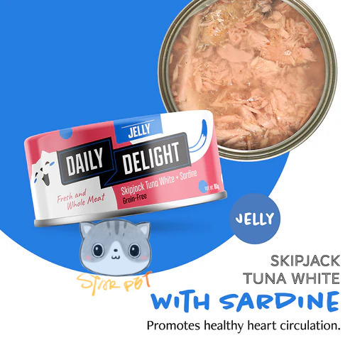 Daily Delight Jelly Sardine+Skipjack Tuna canned cat food 80g