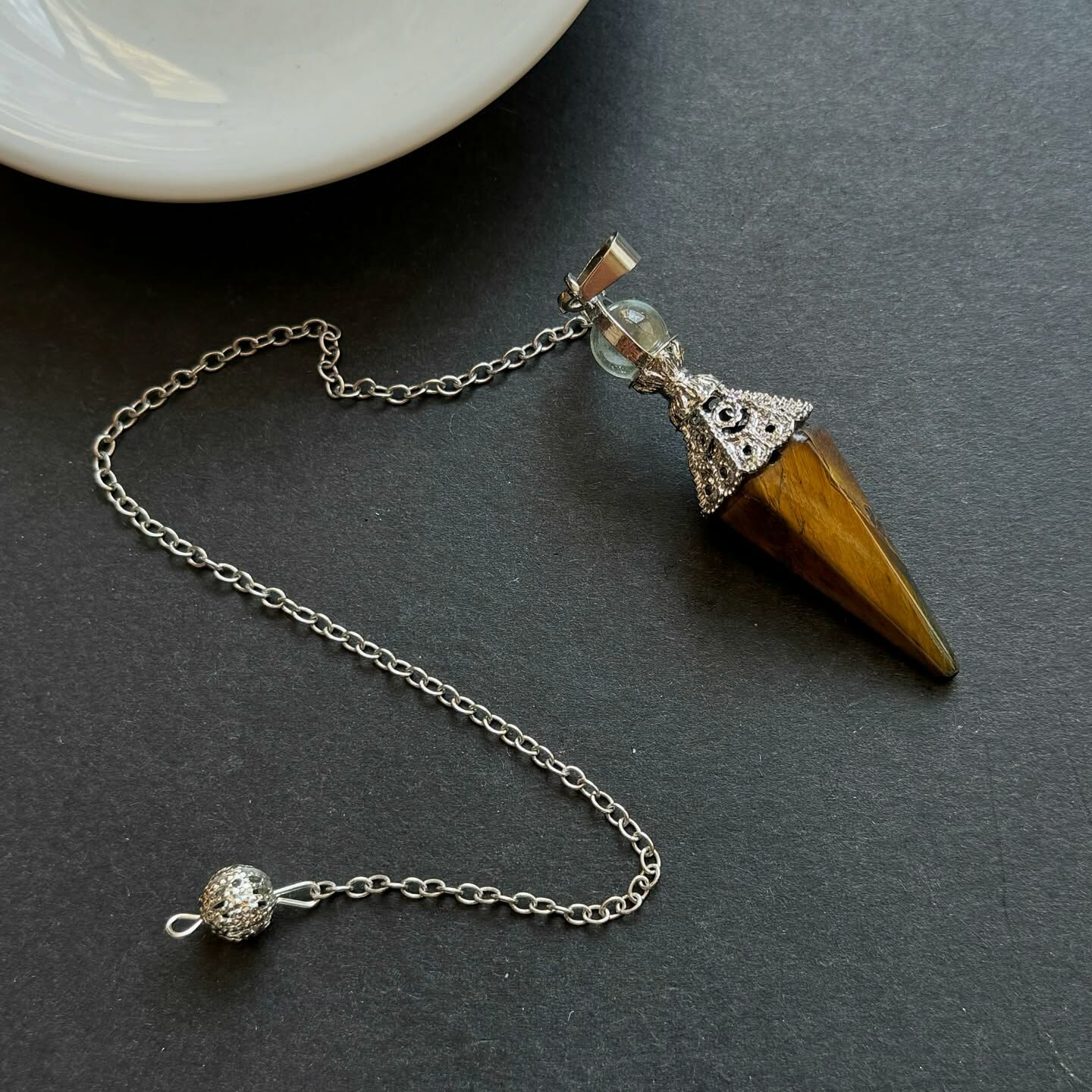 [原石] 黃虎眼石 水晶靈擺