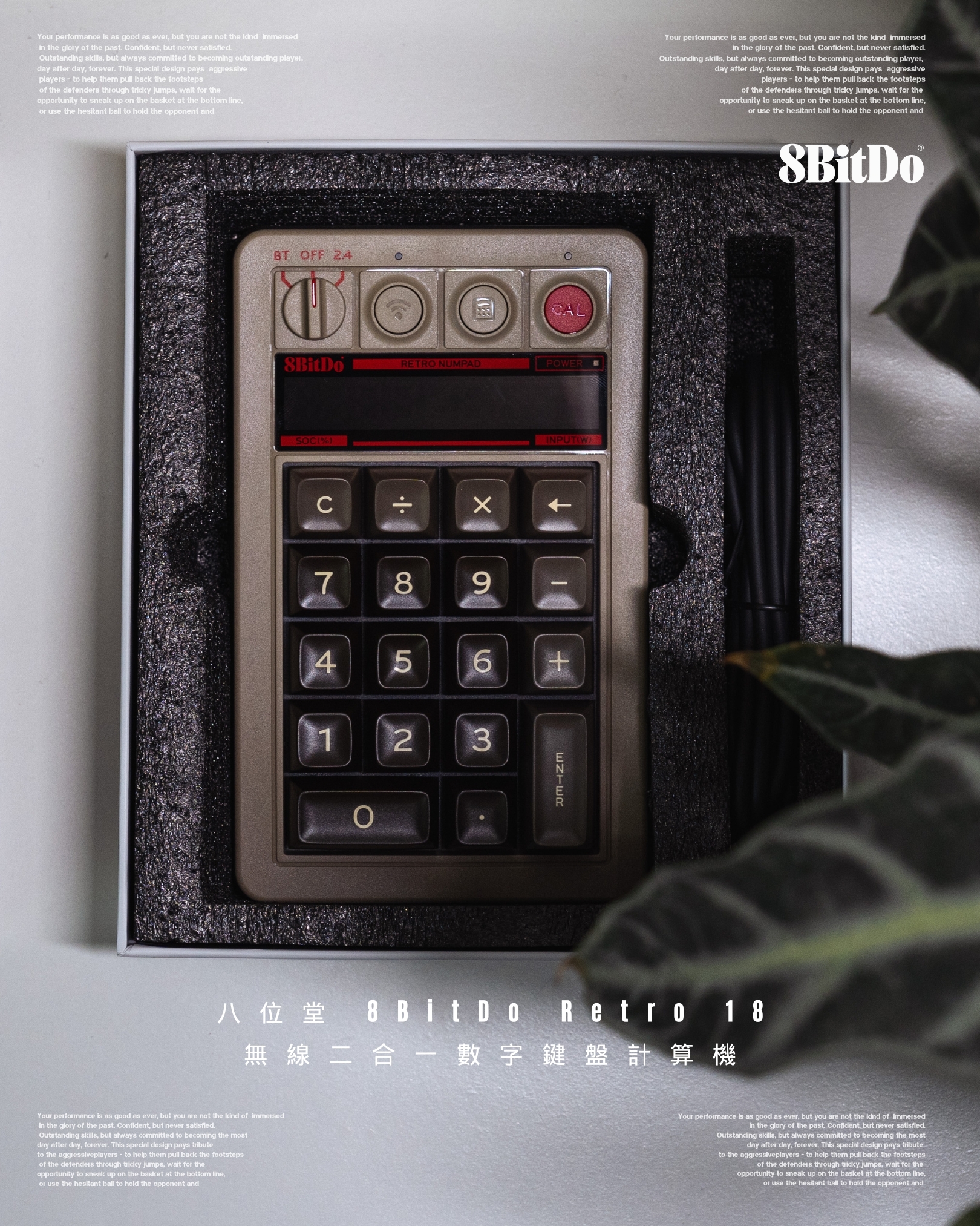 『打字狂熱份子 辦公人最愛 🛜』8BitDo 無線二合一數字鍵盤計算機