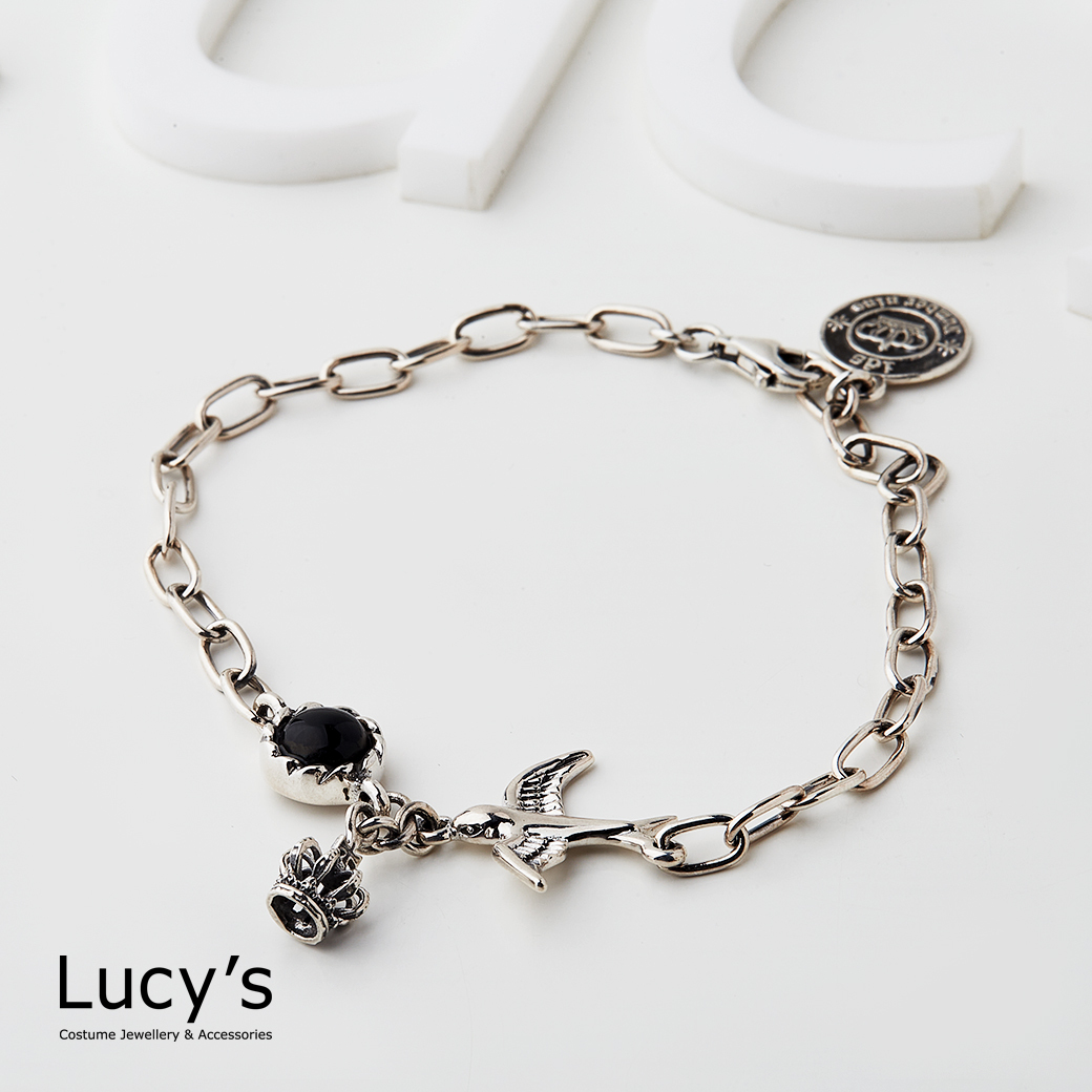 925純銀 候鳥遷冠 硫化手鍊 (二色) (42999/43829)