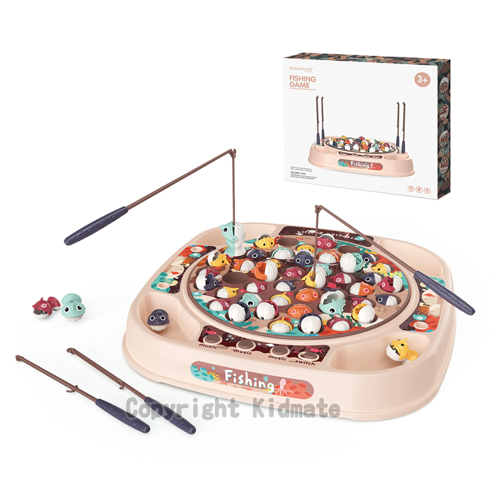 《 KIDMATE 》 電動旋轉大釣魚組(粉)