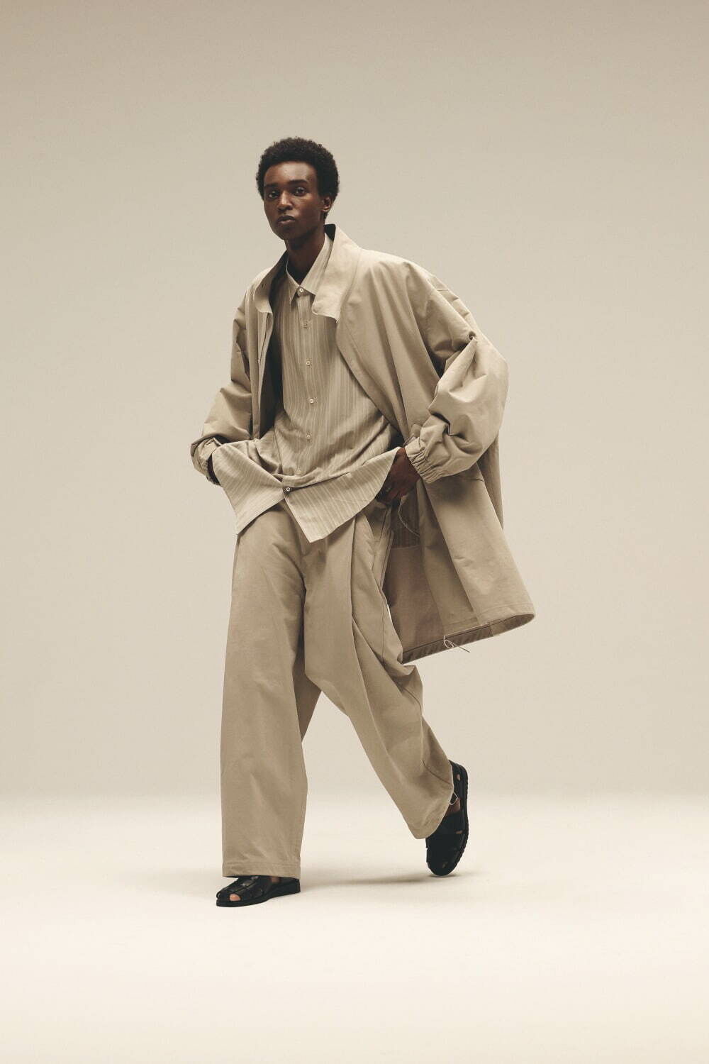 KANEMASA PHIL. - 36G ECONYL Solid Balloon Pants / KHAKI