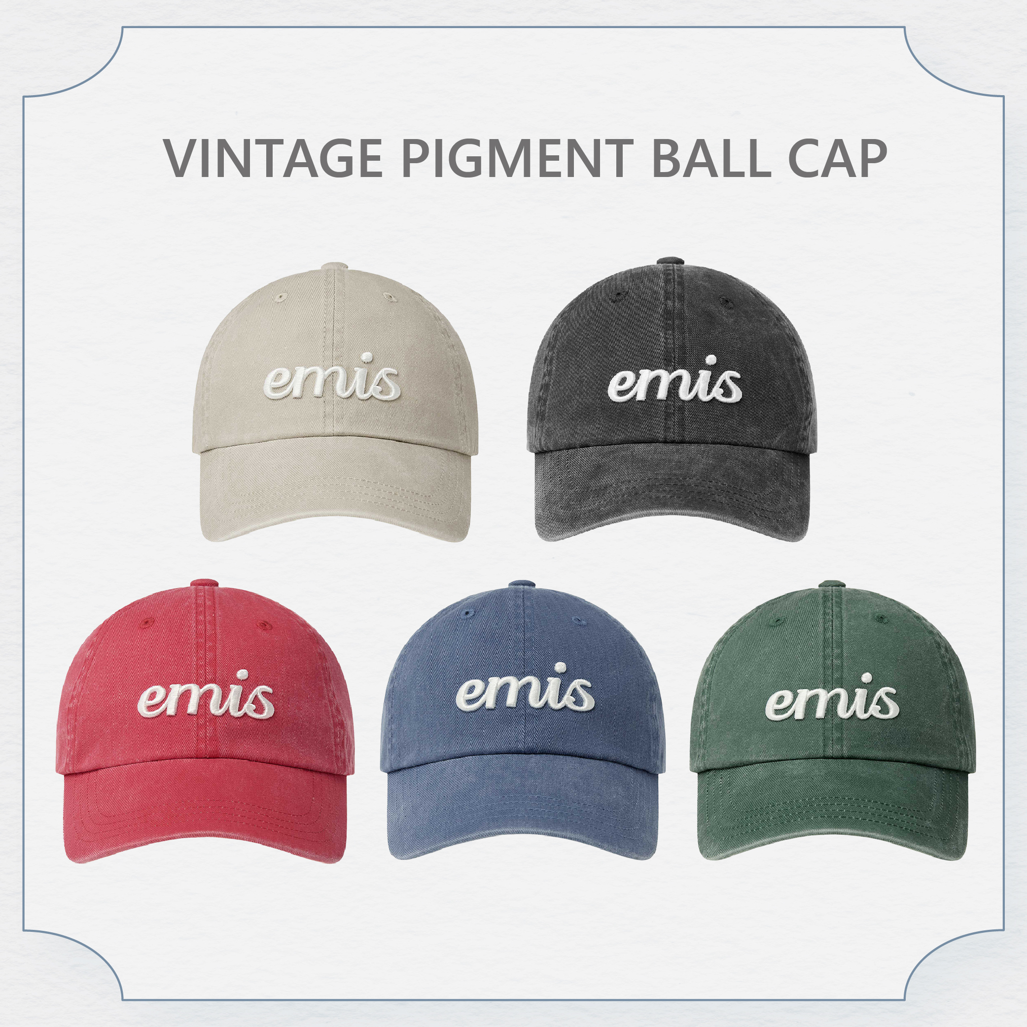 Emis草寫刺繡Logo棒球帽(共5色)