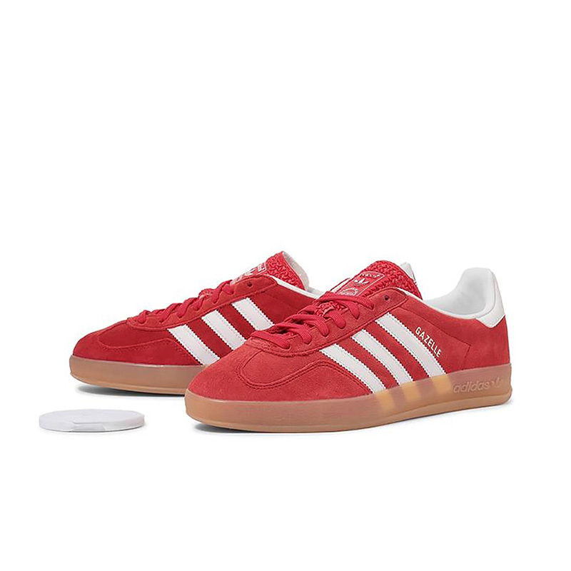 ADIDAS GAZELLE INDOOR 麂皮 膠底 復古鞋 紅 女鞋 JI2063 [台灣現貨]