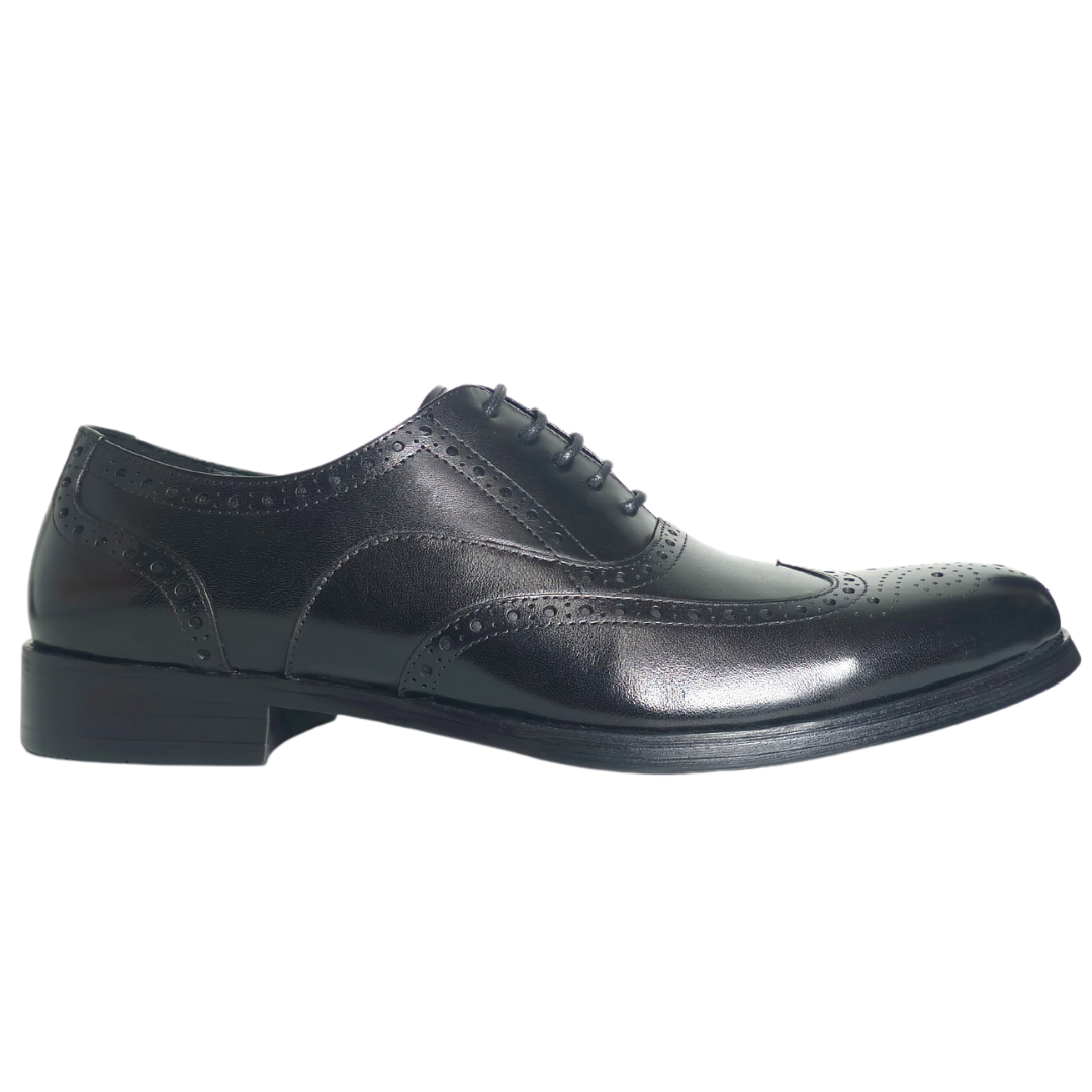 Revic 男裝皮鞋 | OF-33BK｜翼紋 雕花 黑色牛津皮鞋