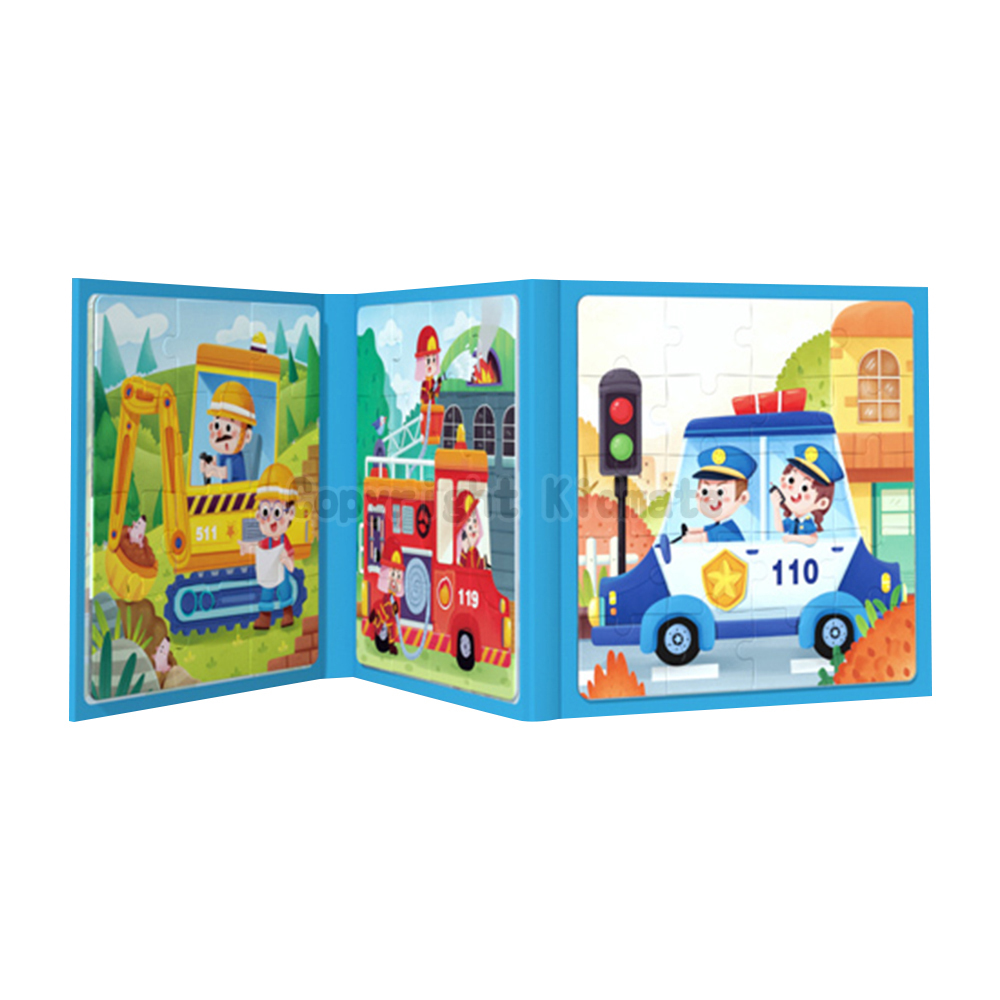 《 KIDMATE 》 磁性拼圖書-二階交通工具