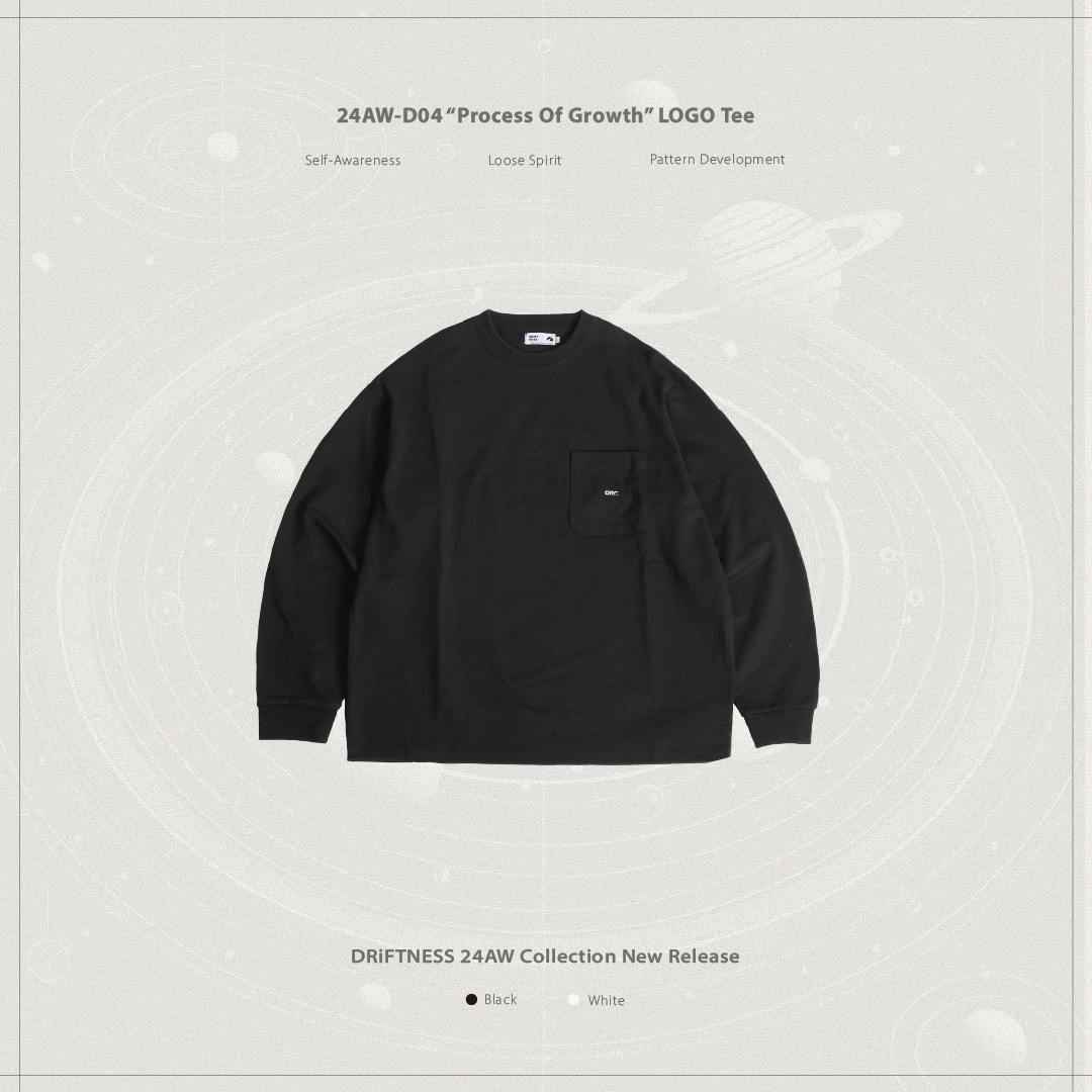 DRiFTNESS｜ 24AW-D04 “Process Of Growth” 背圖印刷LOGOT - Black