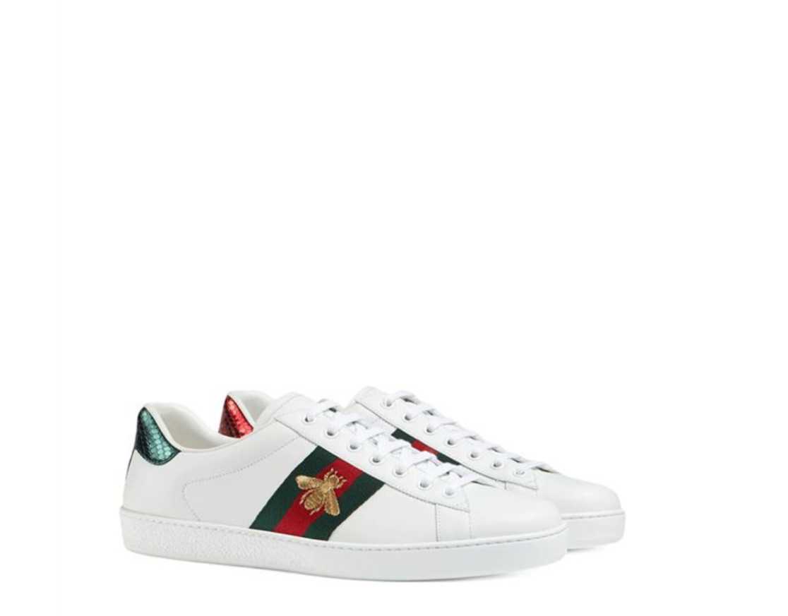 GUCCI 男款蜜蜂小白鞋 42944602JP09064 -M