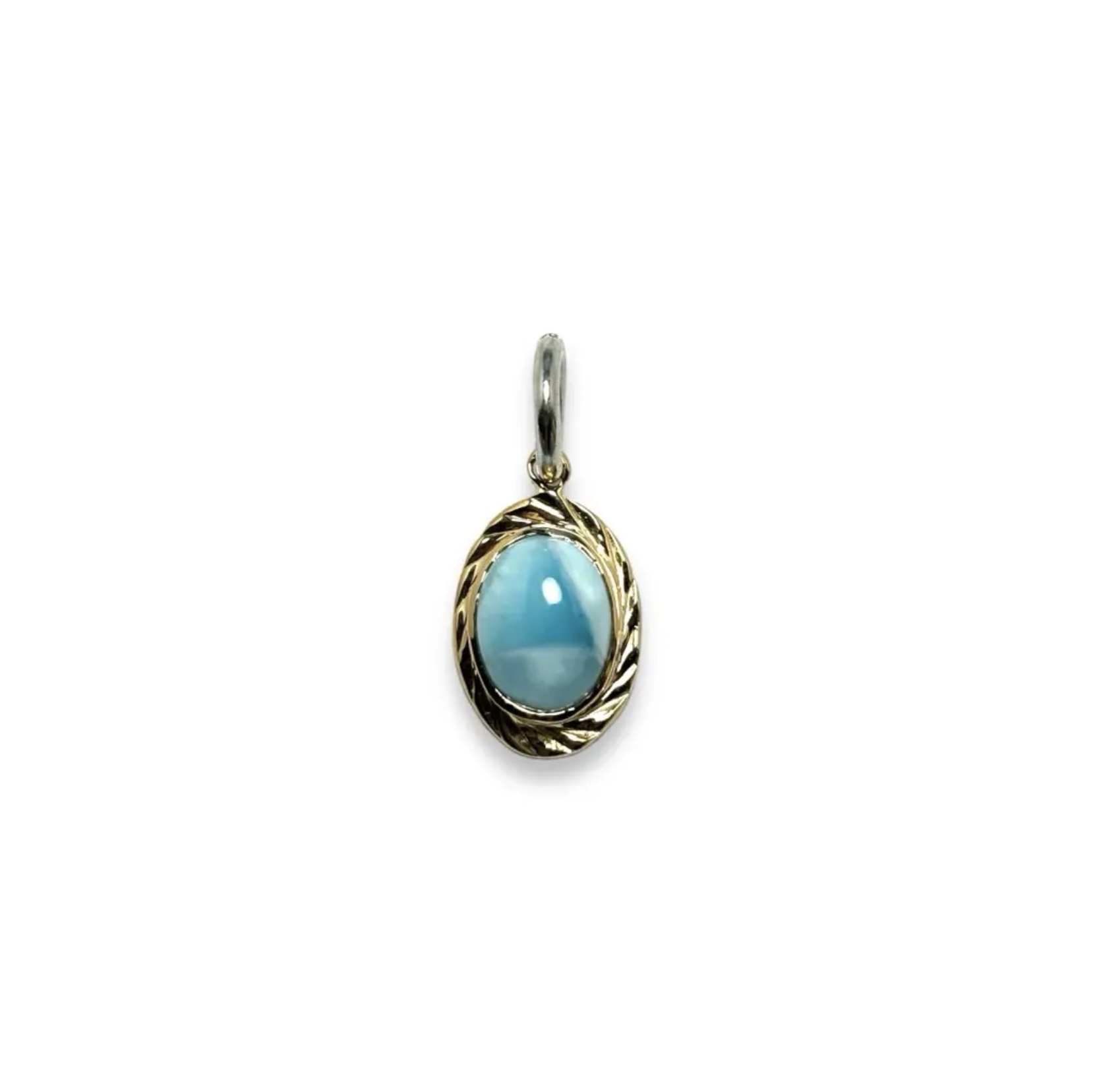 鳴島翔 Island Gem pendant (Larimar/18K bezel)