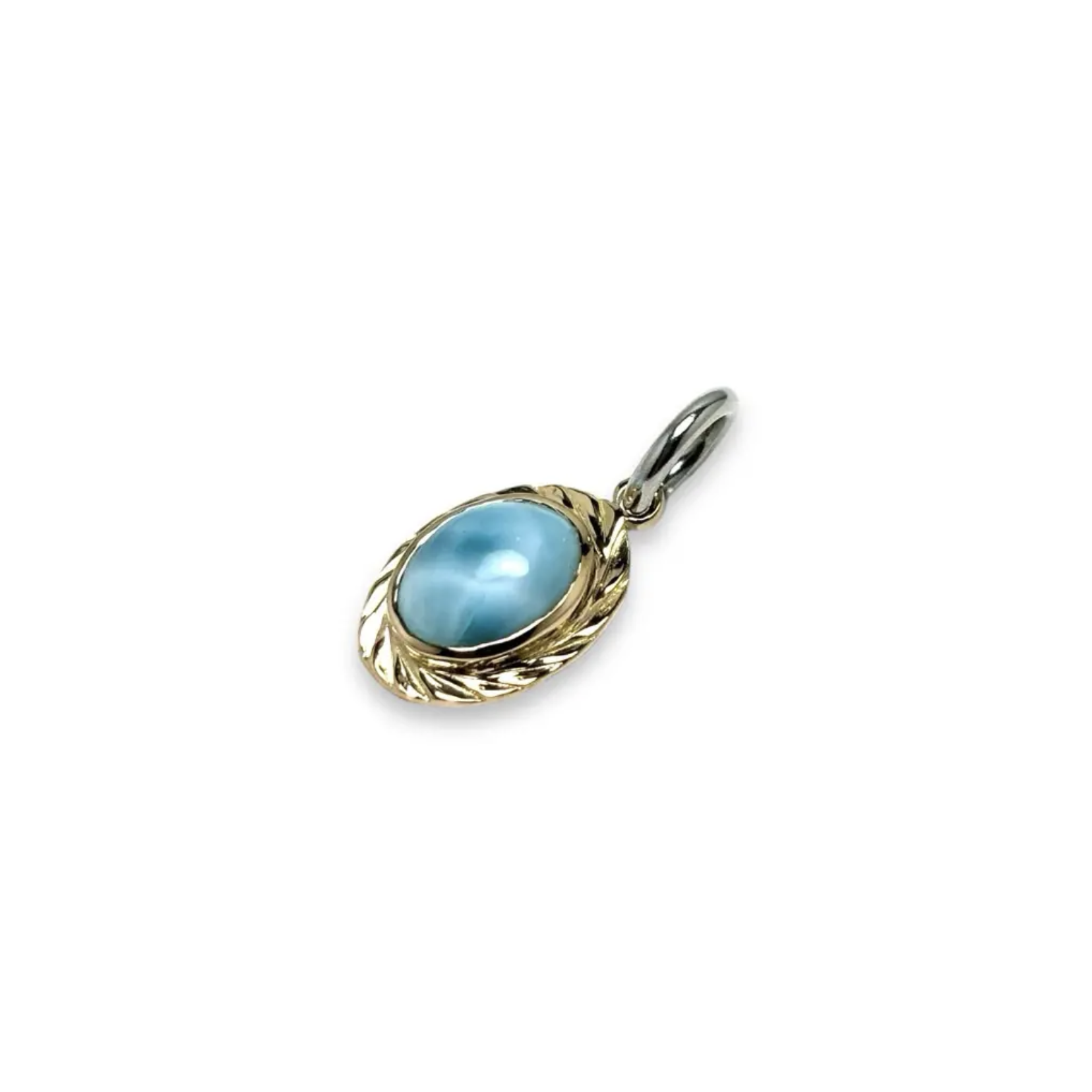 鳴島翔 Island Gem pendant (Larimar/18K bezel)
