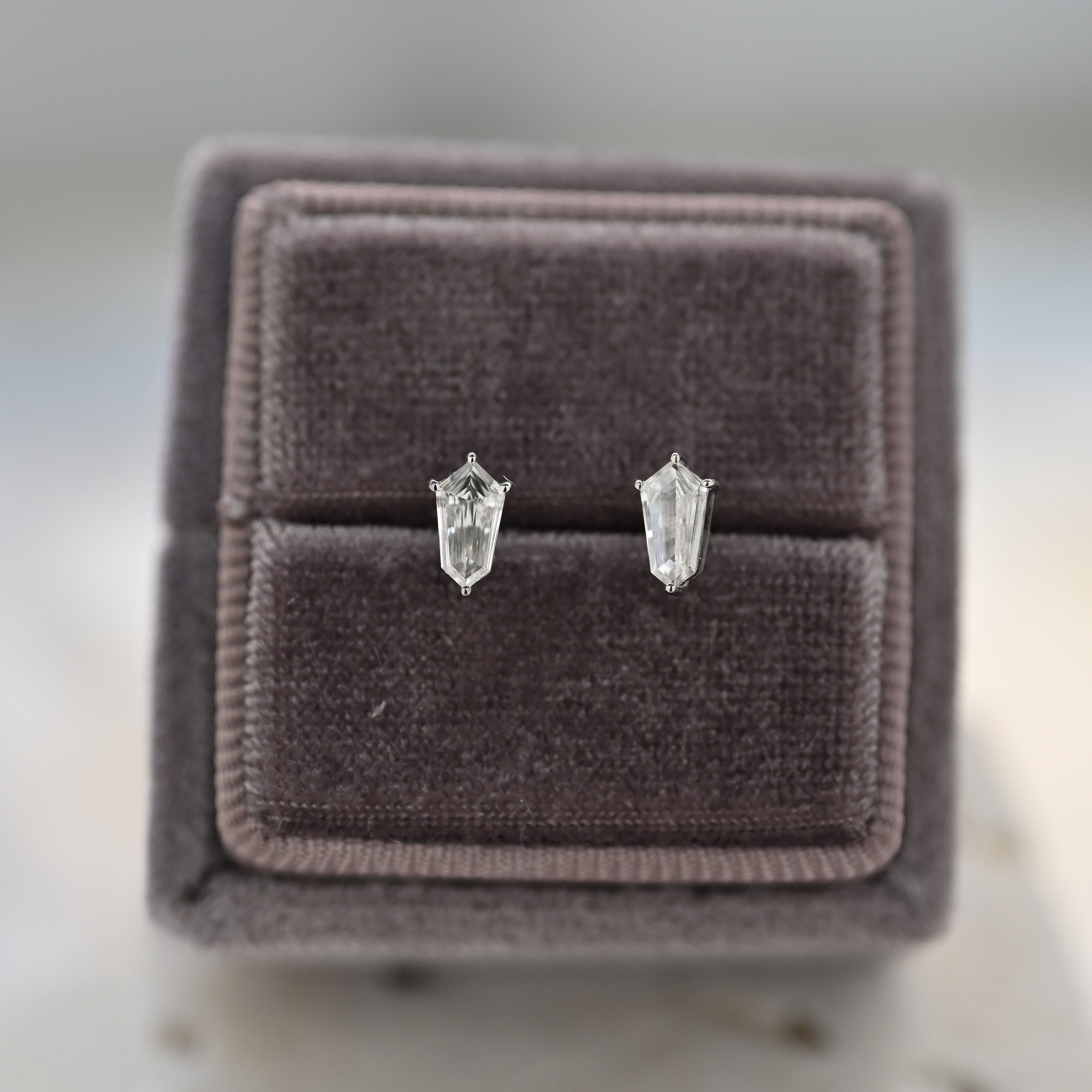 18K Single Pc Shield cut Diamond Earring