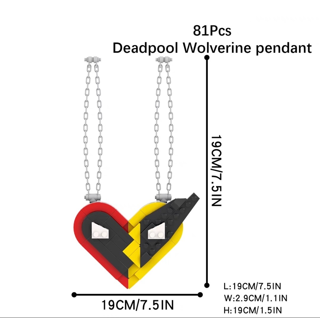 MOC Deadpool Wolverine Pendant Buildings Set Fit Lego NO BOX MOC1485