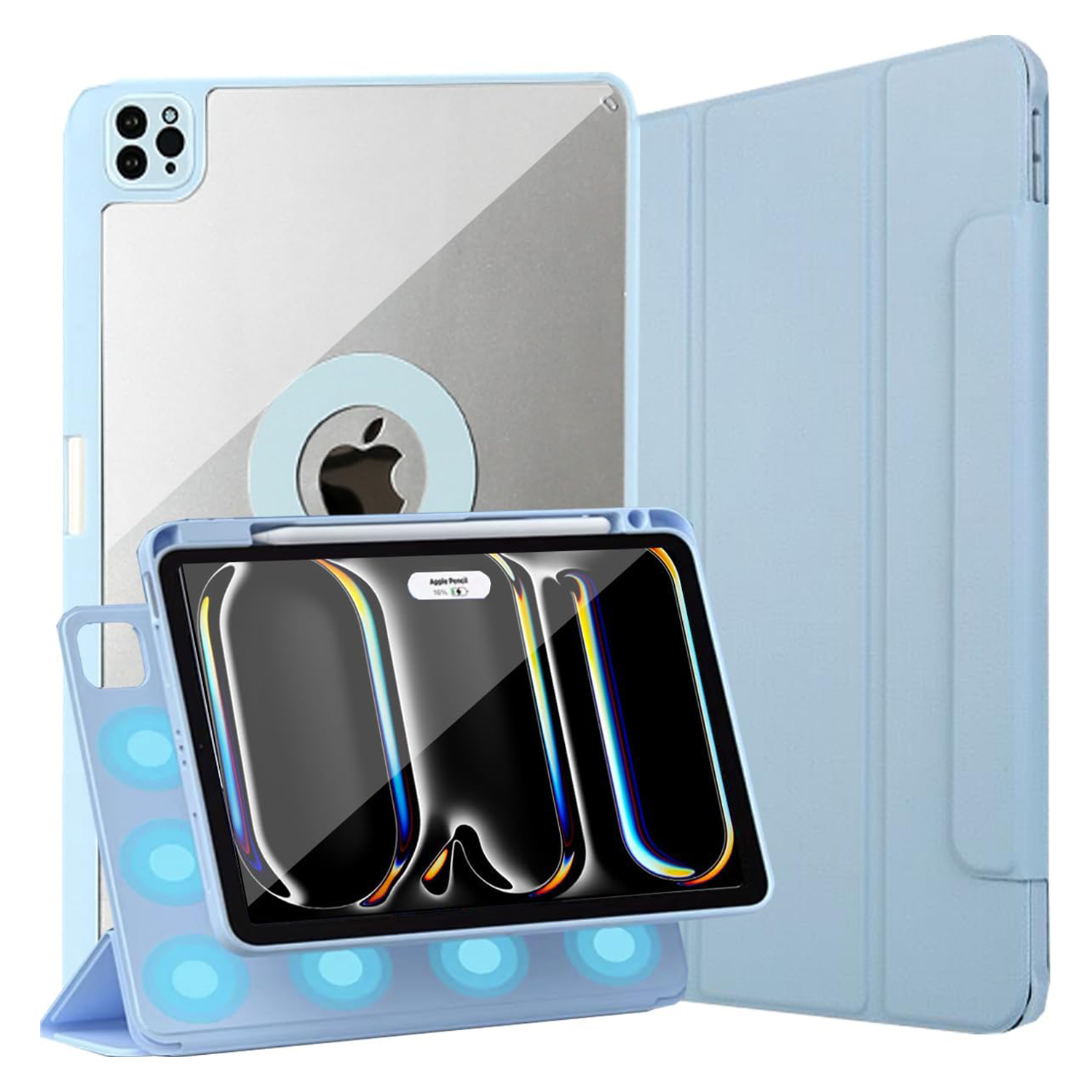 【部份現貨】XPRO - Clear Modern - iPad Pro Case 磁吸皮革蓋面高度防撞透明筆槽平板保護硬殼