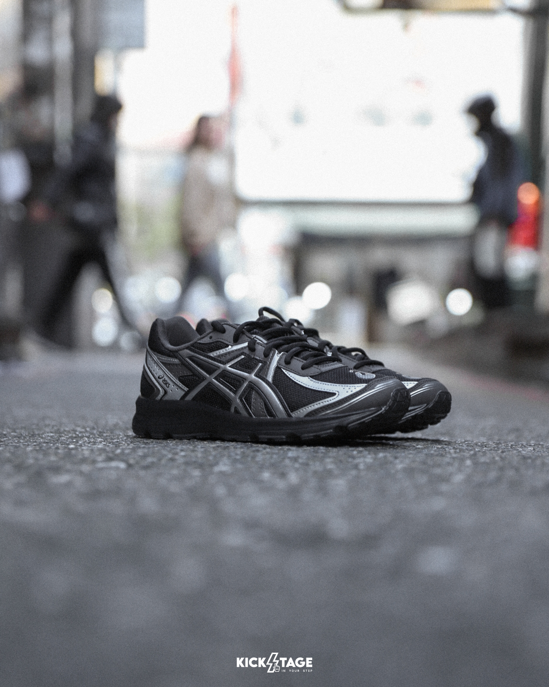 男女鞋 ASICS JOG 100S Negro 黑銀 復古Y2K 老爹鞋 休閒跑鞋【1203A741-001】