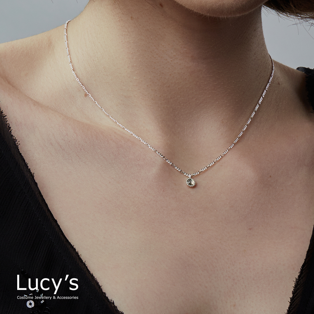 925純銀 花邊拉長石 項鍊 (122229)