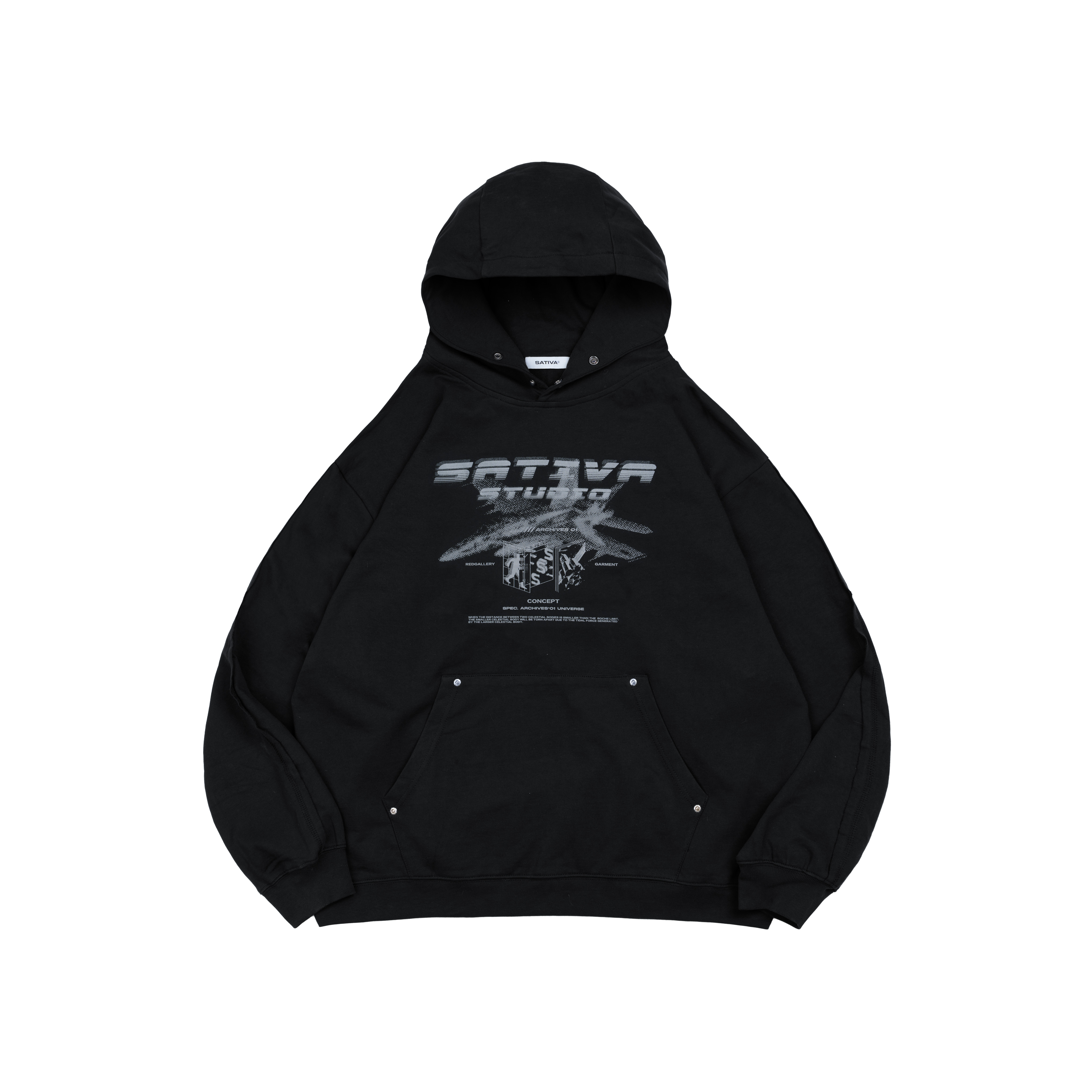 SATIVA ROG-03 “Turbojetic Field” Hoodie 卯釘釦 帽T 黑 深藍