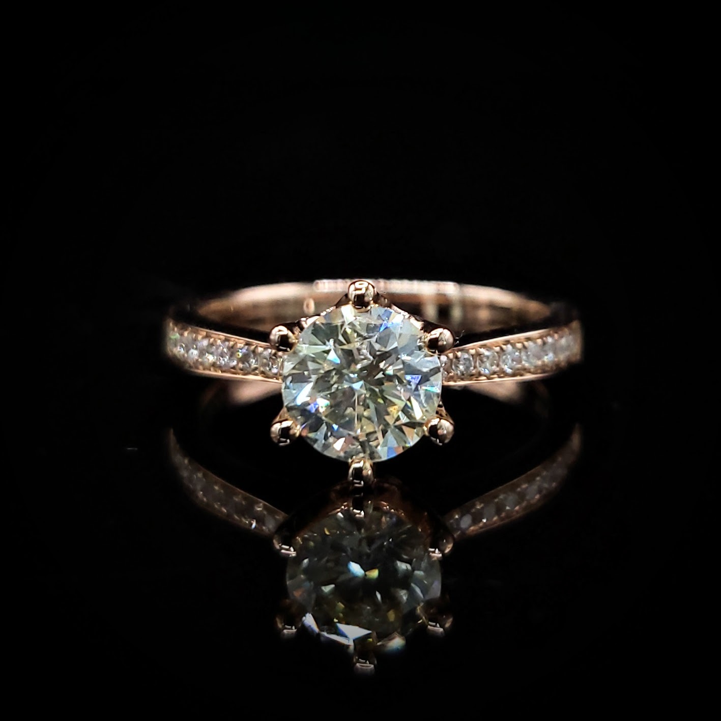 18K Rose Gold 1.13ct Diamond Ring